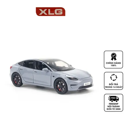 Mô Hình Xe Ô Tô Tesla Model 3 Tỉ Lệ 1:24 XLG - Chi Tiết Tinh Xảo, Mở 4 Cửa, Quà Tặng Độc Đáo cho Fan Xe Hơi
