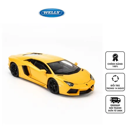 Mô Hình Xe Ô Tô Lamborghini Aventador LP700-4 1:24 Welly - Thiết Kế Kim Loại Chất Lượng Cao, Cửa Mở, Độc Đáo Dành Cho Người Sưu Tầm