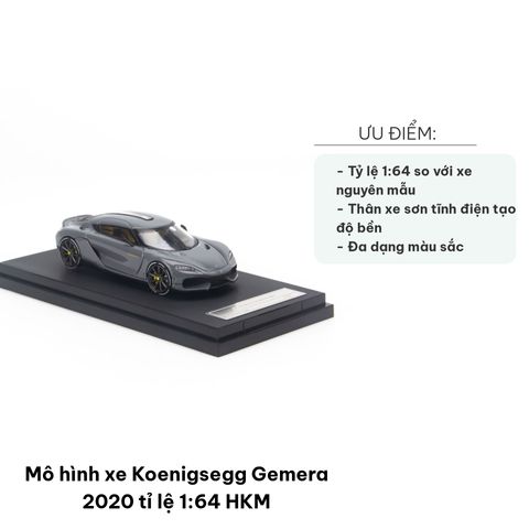 Mô hình xe Koenigsegg Gemera 2020 tỷ lệ 1:64 HKM - Chi tiết tinh xảo, chất liệu kim loại, quà tặng lý tưởng cho người yêu xe hơi