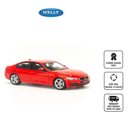 Mô Hình Xe Ô Tô BMW 335i Tỉ lệ 1:18 Welly - Mô Phỏng Chi Tiết Kim Loại, Cửa Mở, Dành Cho Người Sưu Tập và Trưng Bày