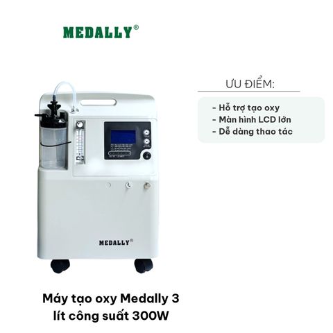 Máy Tạo Oxy Medally 3 Lít 300W - Thiết Bị Chăm Sóc Sức Khỏe, Hỗ Trợ Hô Hấp Tại Nhà, Màn Hình LCD, Độ Ồn Thấp