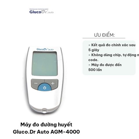 Máy Đo Đường Huyết Gluco.Dr Auto AGM-4000 - Kết Quả Chính Xác Chỉ Sau 5 Giây, Công Nghệ Đức, Dùng Cho Gia Đình