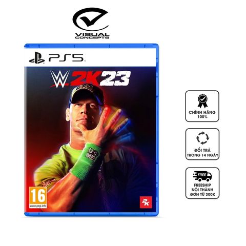 Đĩa Game WWE 2K23 cho PS5 - Trải Nghiệm Đấu Trường WWE Đỉnh Cao với Các Siêu Sao Nổi Tiếng và Chế Độ WarGames Hấp Dẫn