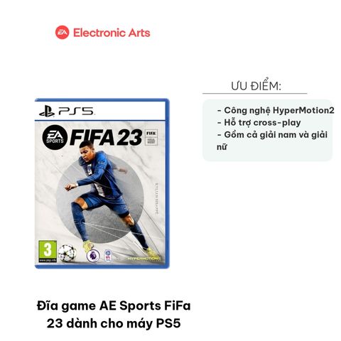 Đĩa Game AE Sports FIFA 23 cho PS5 - Chơi Thể Thao Thực Tế Với Công Nghệ HyperMotion2 - Hệ Thống Đội Bóng Đỉnh Cao