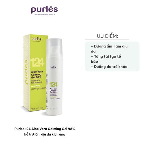 Gel Dưỡng Ẩm Purles 124 Aloe Vera 98% - Hỗ Trợ Làm Dịu Da Kích Ứng, Dưỡng Ẩm hiệu quả cho mọi loại da 50ml