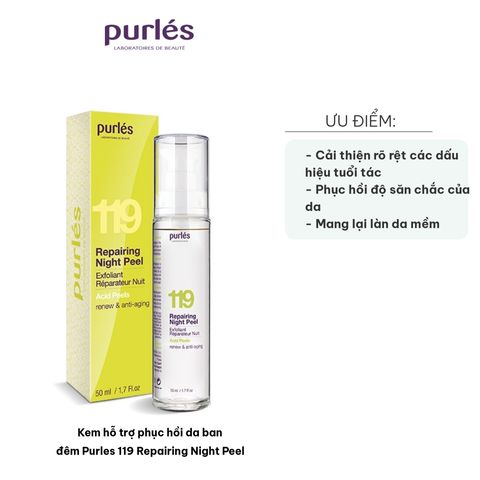 Kem Phục Hồi Da Ban Đêm Purles 119 Repairing Night Peel - Chăm Sóc Da Chuyên Nghiệp, Ngừa Lão Hóa, Sáng Mịn Da 50ml
