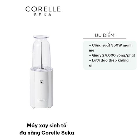 Máy Xay Sinh Tố Đa Năng Corelle Seka 350W - Thiết Kế Hiện Đại, 4 Lưỡi Dao Sắc Nhạy, Xay Nhanh Trái Cây & Hạt Khô