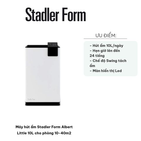 Máy Hút Ẩm Stadler Form Albert Little 10L - Thiết Bị Hút Ẩm Đối Với Phòng 10-40m2, Giúp Không Gian Khô Thoáng, Tiết Kiệm Điện