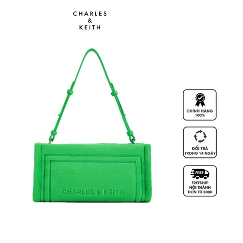 Túi Charles & Keith Loey Textured Shoulder Bag CK2-20151378-A Green