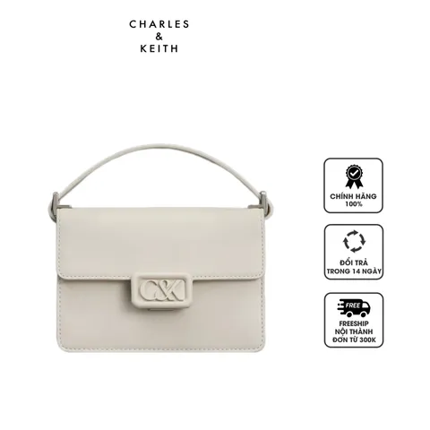 Túi Charles & Keith Leather Boxy Bag SL2-20271321 màu trắng