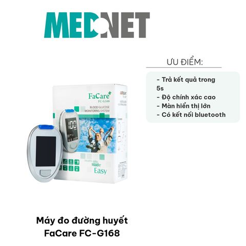 Máy Đo Đường Huyết FaCare FC-G168 - Kết Quả Nhanh, Màn Hình Lớn, Kết Nối Bluetooth, Dễ Dàng Sử Dụng Tại Nhà