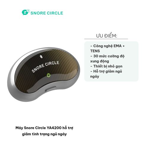 Máy Snore Circle YA4200 - Thiết bị hỗ trợ giảm ngáy, công nghệ EMA + TENS, theo dõi giấc ngủ qua ứng dụng Sleeplus, nhẹ và tiện dụng