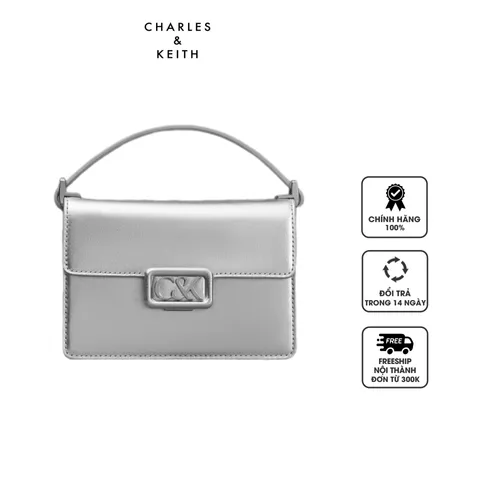Túi Charles & Keith Leather Boxy Bag SL2-20271321 Silver