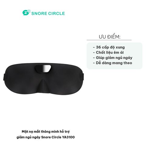 Mặt Nạ Mắt Thông Minh Snore Circle YA3100 - Giảm Ngủ Ngáy, Cải Thiện Giấc Ngủ, 36 Cấp Độ Rung, Thiết Kế Nhẹ, Tích Hợp Ứng Dụng Sleeplus