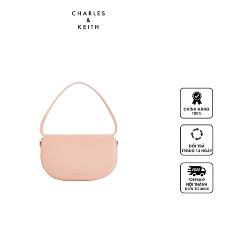 Túi Charles & Keith Elora Curved Top Handle Bag CK2-50782337 Pink