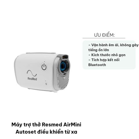 Máy trợ thở Resmed AirMini Autoset Điều Khiển Từ Xa - Thiết Bị CPAP Tự Động Cho Người Ngưng Thở Khi Ngủ, Hoạt Động Êm Ái