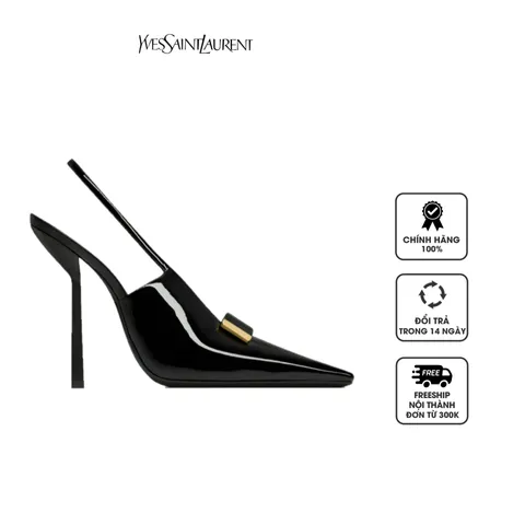 Giày cao gót YSL Madame Slingback Pumps In Patent Leather 7634791TV001000 Black