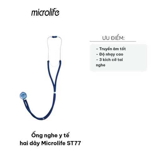 Ống Nghe Y Tế Hai Dây ST77 Microlife - Thiết Bị Chăm Sóc Sức Khỏe Cao Cấp, Nghe Huyết Áp và Nhịp Tim Chính Xác