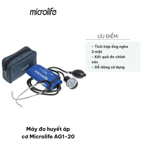 Máy Đo Huyết Áp Cơ Microlife AG1-20 - Thiết Kế Thông Minh, Ống Nghe Hai Mặt, Kết Quả Chính Xác, Dễ Dàng Sử Dụng
