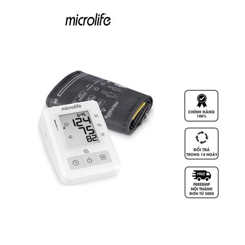 Máy Đo Huyết Áp Bắp Tay Microlife B2 Basic - Đo Huyết Áp và Nhịp Tim Tự Động, Bộ Nhớ 30 Lần, Thiết Kế Gọn Nhẹ, Dễ Sử Dụng
