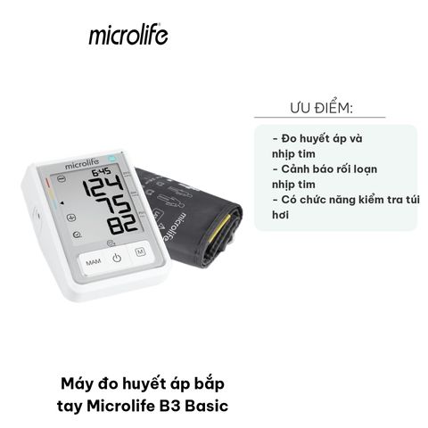 Máy Đo Huyết Áp Bắp Tay Microlife B3 Basic - Công Nghệ SmartMAM Đo Chính Xác, Thoải Mái Theo Dõi Sức Khỏe Tại Nhà