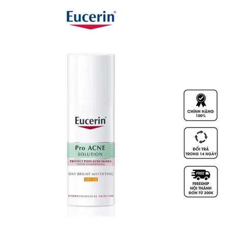 Kem dưỡng chống nắng cho da mụn Eucerin Pro Acne Day Bright Mattifying SPF30