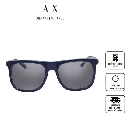 Kính mát nam Armani Exchange Mirrored Silver Square Men's Sunglasses AX4102SF 83206G 57