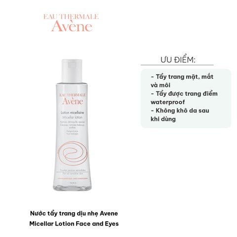 Nước Tẩy Trang Dịu Nhẹ Avene Micellar Lotion 200ml - Làm Sạch Hiệu Quả Cho Mặt, Mắt Và Môi, Phù Hợp Với Da Nhạy Cảm