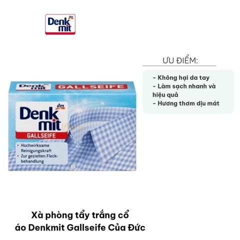 Xà Phòng Tẩy Trắng Cổ Áo Denkmit Gallseife - Giúp Loại Bỏ Vết Bẩn Dầu Mỡ, Son Môi, Mực - 100g Chính Hãng Đức