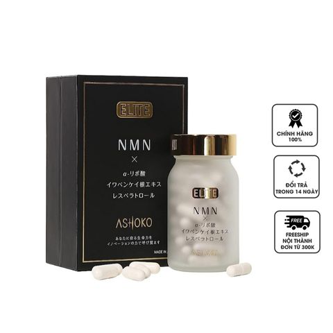 Viên Uống Hỗ Trợ Trẻ Hóa Ashoko Elite 18000 Nhật Bản - Tăng Cường Sức Khỏe Da, Cải Thiện Trí Nhớ và Tim Mạch, Hỗ Trợ Lão Hóa Tối Ưu