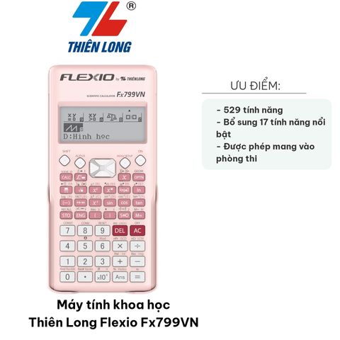 Máy Tính Khoa Học Thiên Long Flexio Fx799VN - Đầy Đủ 529 Tính Năng, Chế Độ Bảo Hành 07 Năm, Thích Hợp Mang Vào Phòng Thi