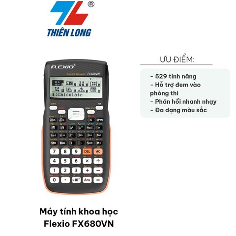 Máy Tính Khoa Học Flexio FX680VN - Thiết Kế Đẹp, 529 Tính Năng, Dễ Dàng Mang Theo, Hỗ Trợ Học Sinh Sinh Viên