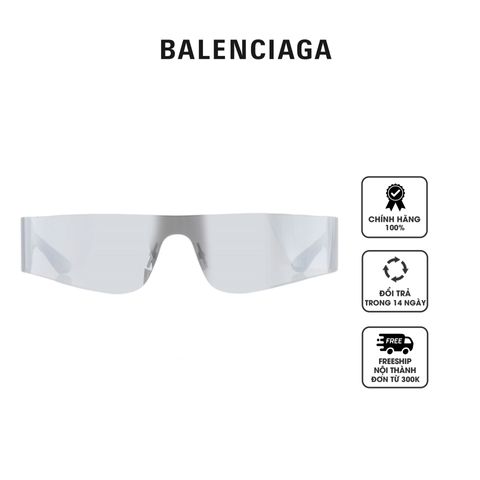 Kính mát Balenciaga Silver Rectangular Unisex Sunglasses BB0041S 002 99