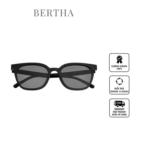 Kính mắt nữ Bertha Ladies Black Round Sunglasses BRSBR051C1