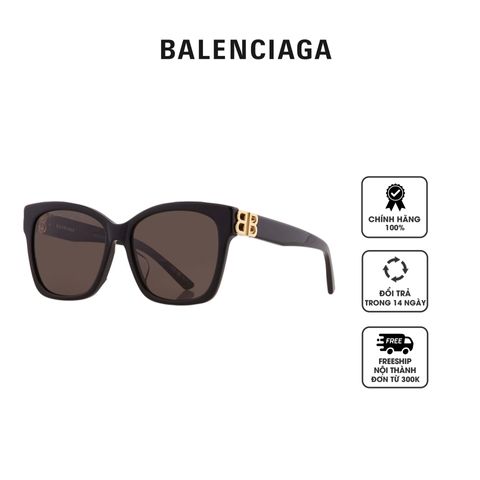 Kính mát nữ Balenciaga Grey Square Ladies Sunglasses BB0102SA 001 57