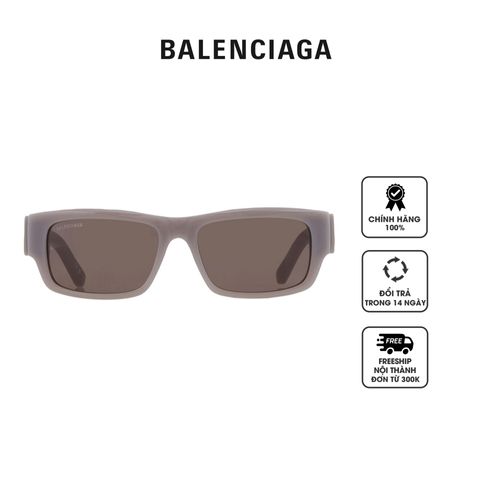 Kính mát nam Balenciaga Grey Rectangular Men's Sunglasses BB0261SA 004 57