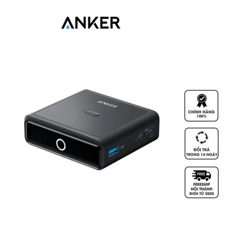 Đế sạc Anker 100W A1902 - Đế sạc USB PD 3 cổng cho smartphone và laptop, công nghệ GaN tiện lợi và hiệu quả.