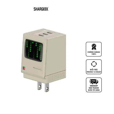 Củ Sạc Nhanh Chân Gập Shargeek Retro 67W Có LED - Thiết Kế Cổ Điển Hỗ Trợ PD và QC, Tích Hợp Chế Độ Bảo Vệ Thông Minh
