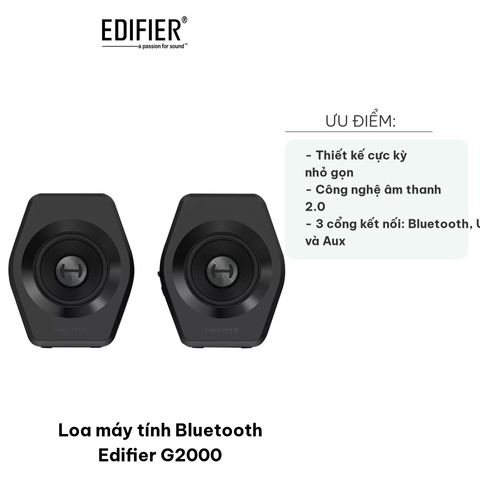 Loa Bluetooth Edifier G2000 - Loa Máy Tính Thiết Kế Độc Đáo, Âm Thanh 2.0 Cao Cấp, Chế Độ Game, Phim, Nhạc 32W