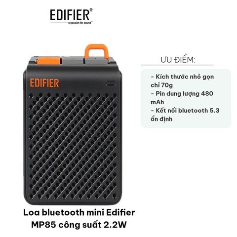 Loa Bluetooth Mini Edifier MP85 - Công Suất 2.2W, Kết Nối Bluetooth 5.3, Âm Thanh Chất Lượng, Nhỏ Gọn Tiện Lợi