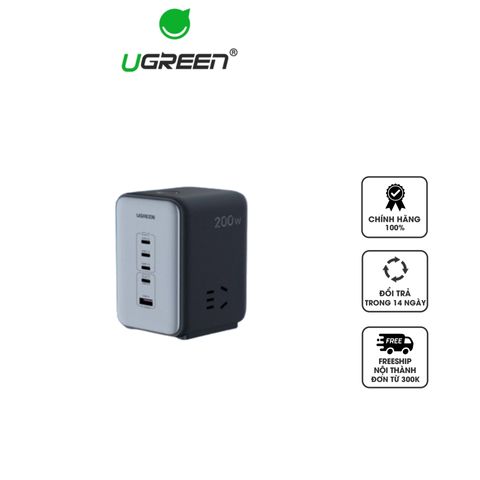 Trạm Sạc Nhanh 7in1 Ugreen GaN Power Strip 200W - Sạc Đa Năng 5 Thiết Bị Đồng Thời, 2 Ổ Cắm AC Tiện Lợi