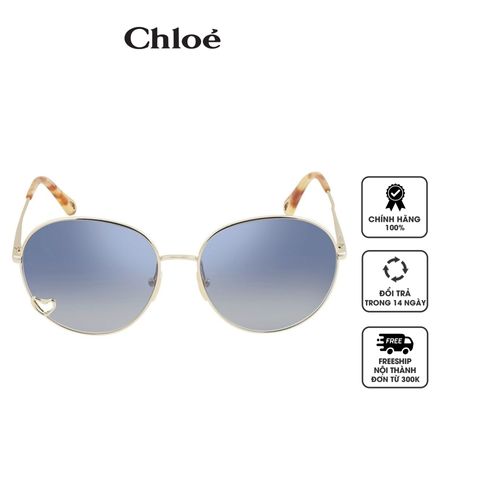 Kính mát nữ Chloe Blue Round Ladies Sunglasses CH0027S 002 61