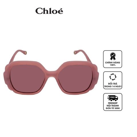 Kính mát nữ Chloe Pink Square Ladies Sunglasses CH0121S 003 55