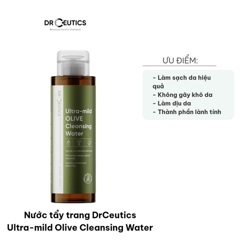 Nước Tẩy Trang DrCeutics Ultra-Mild Olive - Sạch Nhẹ Nhàng, Phù Hợp Mọi Loại Da, Không Gây Cay Mắt, Dưỡng Ẩm Tự Nhiên
