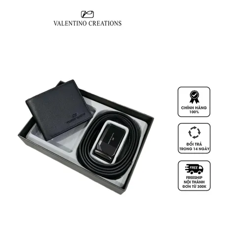 Set ví và thắt lưng Valentino Creations VCGS0922-1950029 màu đen