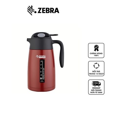Bình Giữ Nhiệt Inox Zebra Smart III 112950 2L - Chống Rò Rỉ, Giữ Nhiệt 12 Giờ, Thép Không Gỉ, Dễ Dùng, Giải Khát Lý Tưởng