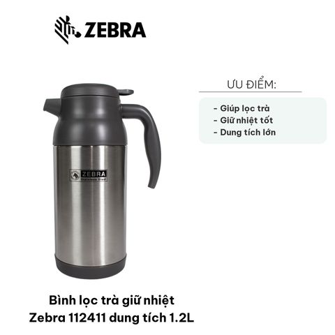 Bình Lọc Trà Giữ Nhiệt Zebra 112411 1.2L - Chất Lượng Cao, Giữ Nhiệt Tối Ưu, Thiết Kế Hiện Đại, Lọc Trà Và Detox Tiện Lợi