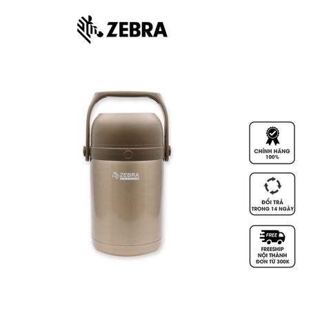 Hộp cơm giữ nhiệt Camen Inox 1.8L Zebra 152440 - Dung tích lớn, thiết kế hiện đại, giữ nóng/lạnh đến 12h, bao gồm 3 hộp nhỏ tiện lợi.