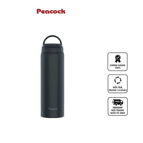 Bình Giữ Nhiệt Chân Không Peacock AKZ-60 600ml Có Quai Xách - Giữ Nóng Lạnh Tuyệt Vời, Phù Hợp Cho Mọi Hoạt Động Ngoài Trời