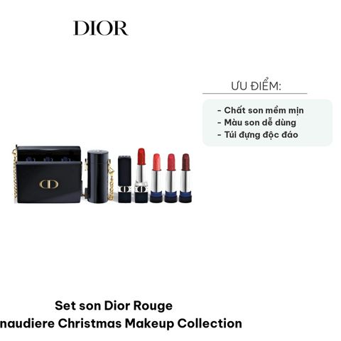 Bộ Son Dior Rouge Minaudiere Christmas Makeup Collection - Set 4 Thỏi Son đỏ & hồng Sang Trọng Dành Cho Nữ, Quà Tặng Giáng Sinh Chính Hãng 723181